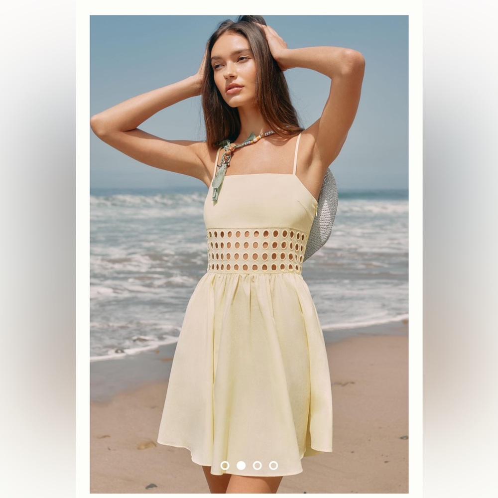Solid & Stripe Amelia Mini Dress- Light Yellow- Size M